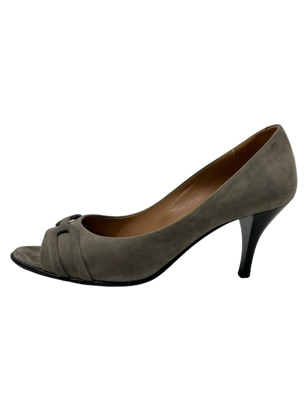 Hermes Pumps Gray Open Toe Heels